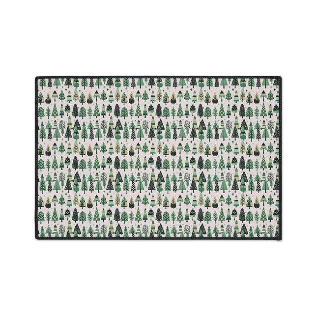 Mini Vintage Green Trees 18" x 27" Heavy Duty Floor Mat