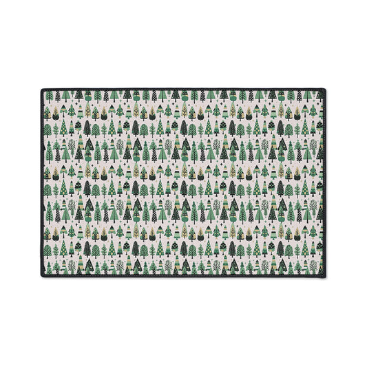 Mini Vintage Green Trees 18" x 27" Heavy Duty Floor Mat