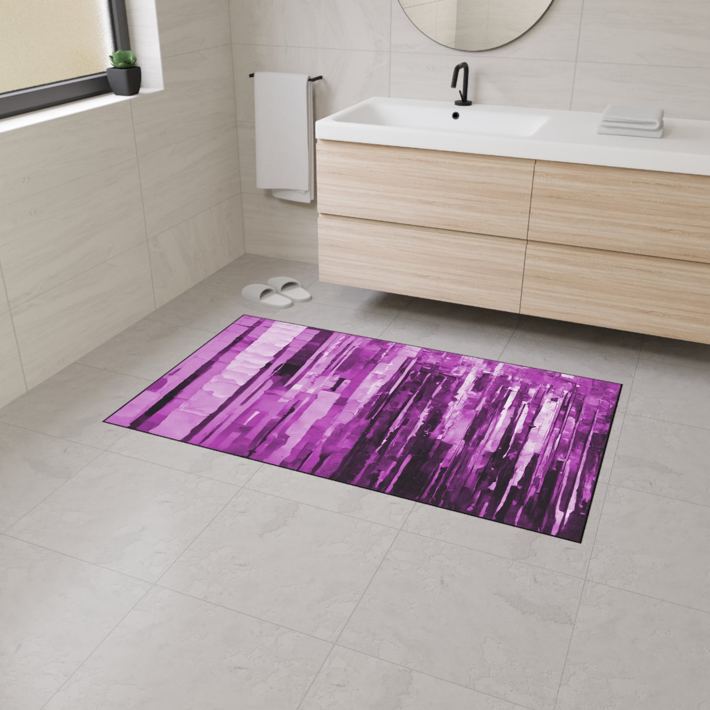 Striped Powder Lavender 24" x 36" Heavy Duty Floor Mat