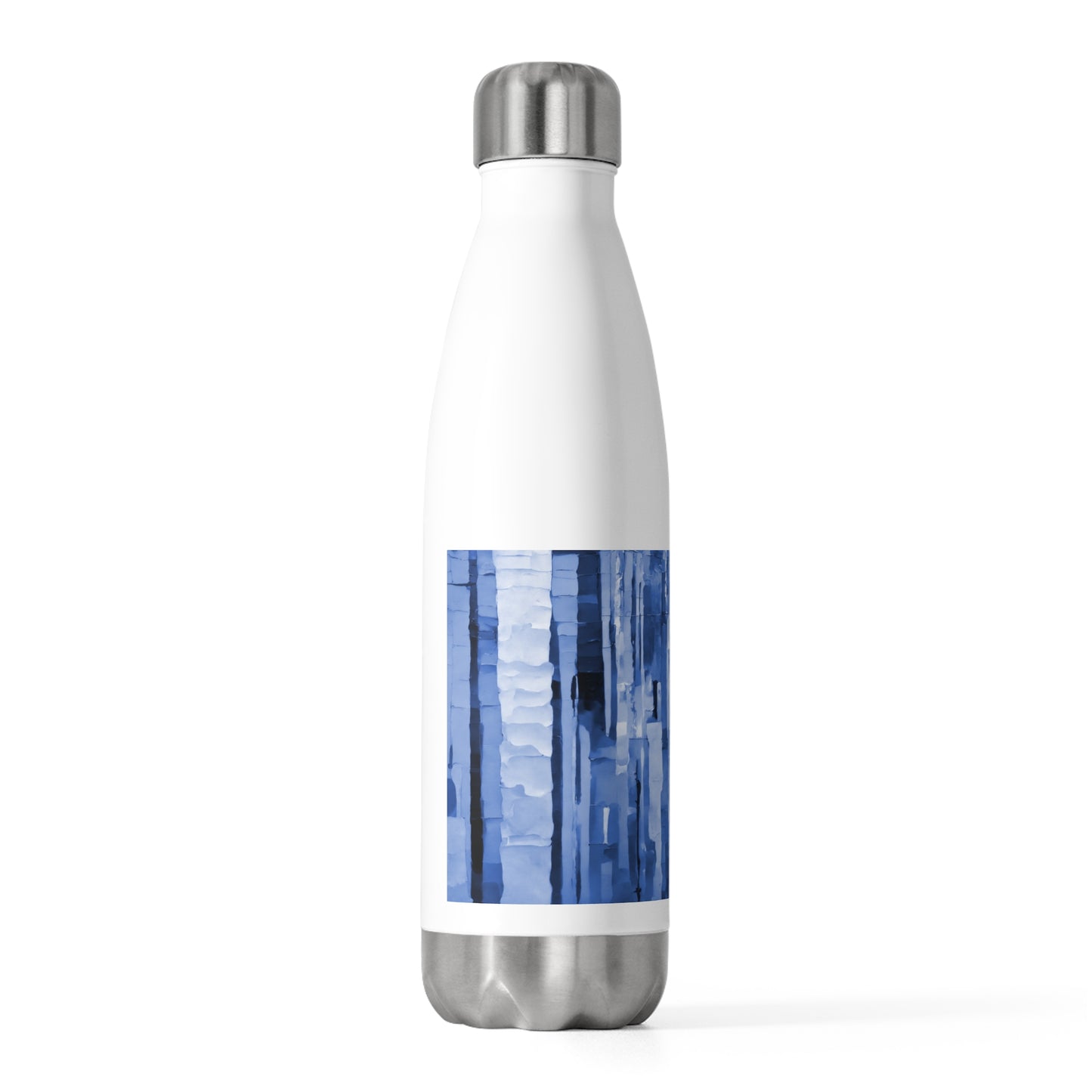 Striped Deep Blue 20oz Insulated Water Bottle