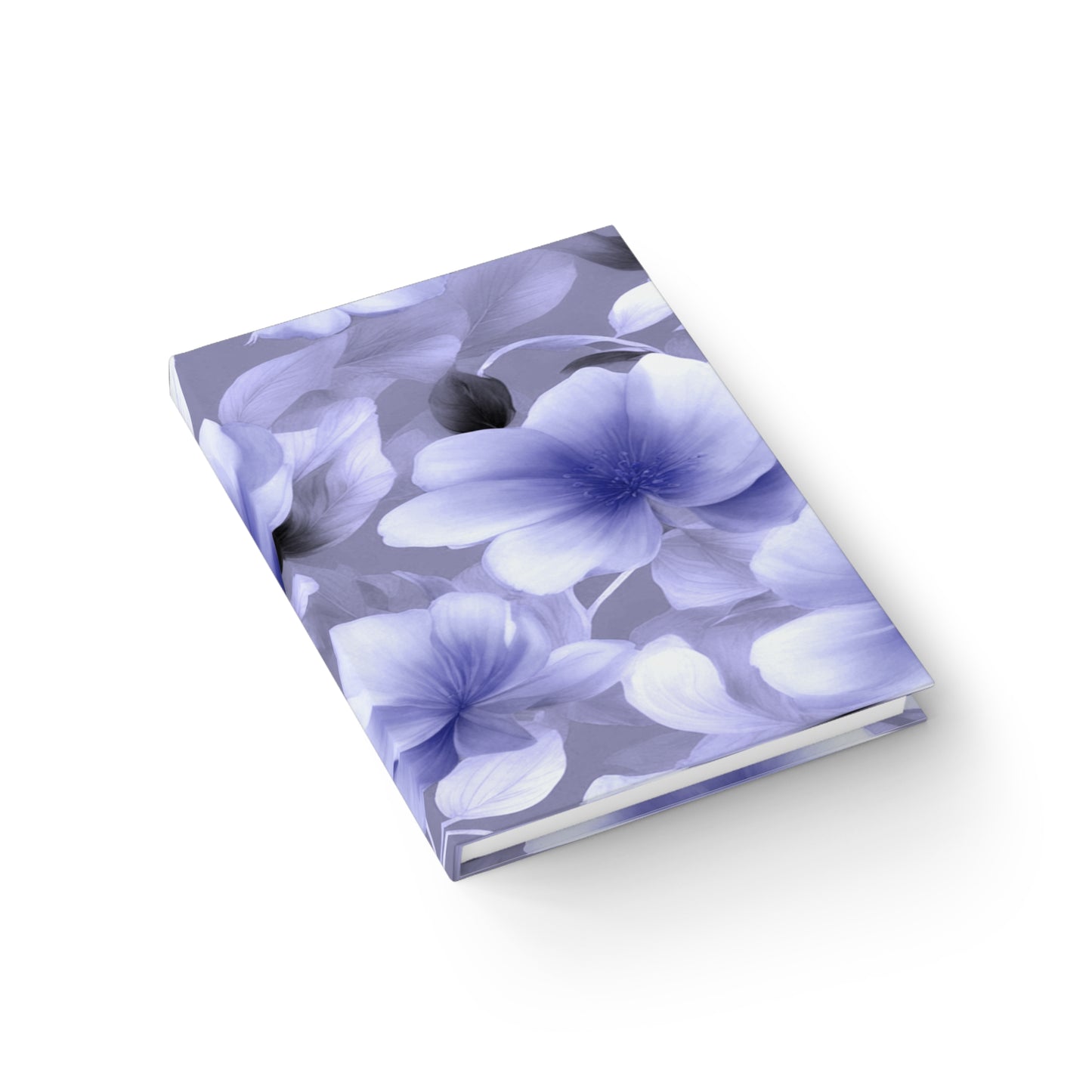 Indigo Blossom Floral Bunch Journal - 128 Ruled Line pages, 5" x 7"