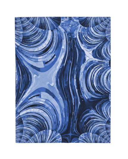 Uzi Spiral Deep Blue Velveteen Plush Blanket, 30" x 40"