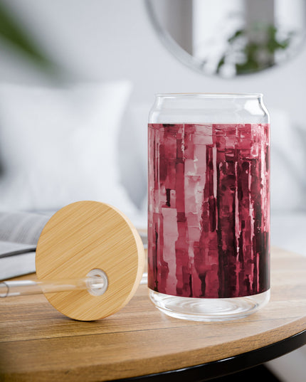 Striped Ruby Sipper Glass, 16oz