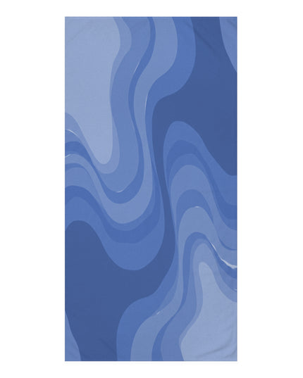 Deep Blue Wavey 30" x 60" Mink-Cotton Towel (50% polyester, 50% cotton)