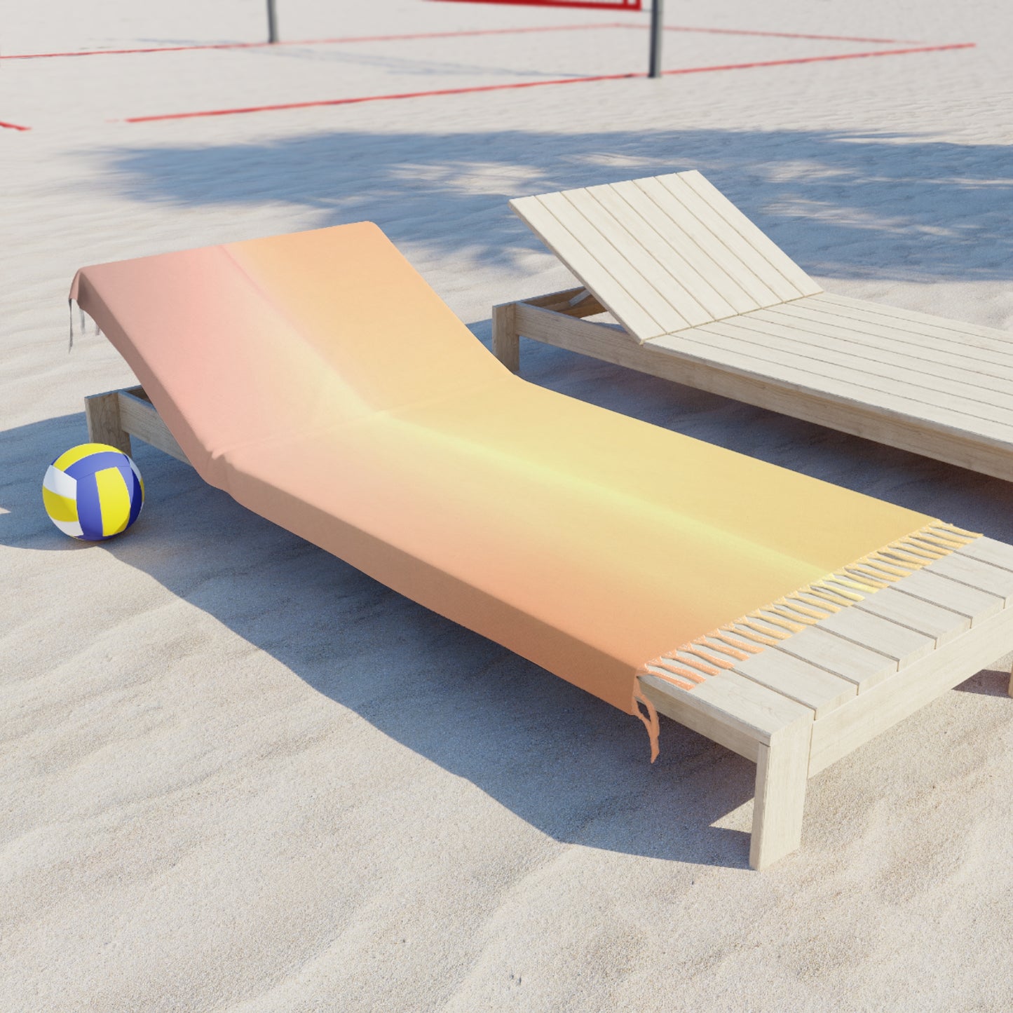 Hot Peach Fade 38" × 81" Boho Beach Cloth
