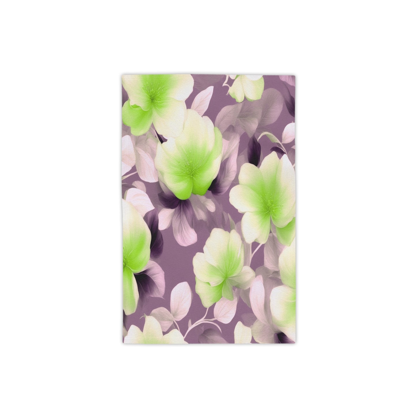Lime Lavender Floral Bunch Beach Towel, 18" x 27"