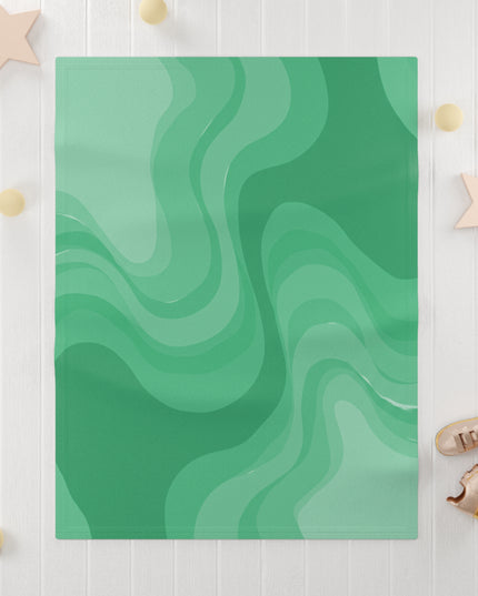 Mint Green Wavey Soft Fleece Baby Blanket, 30" x 40"