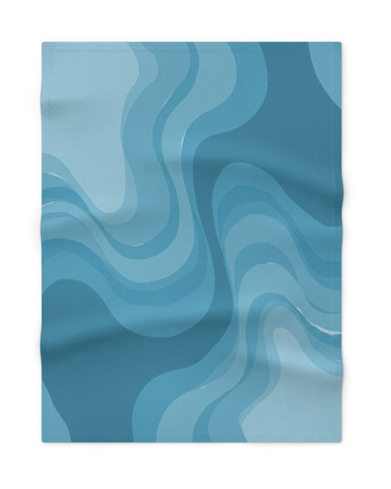 Sky Blue Wavey Soft Fleece Baby Blanket, 30" x 40"