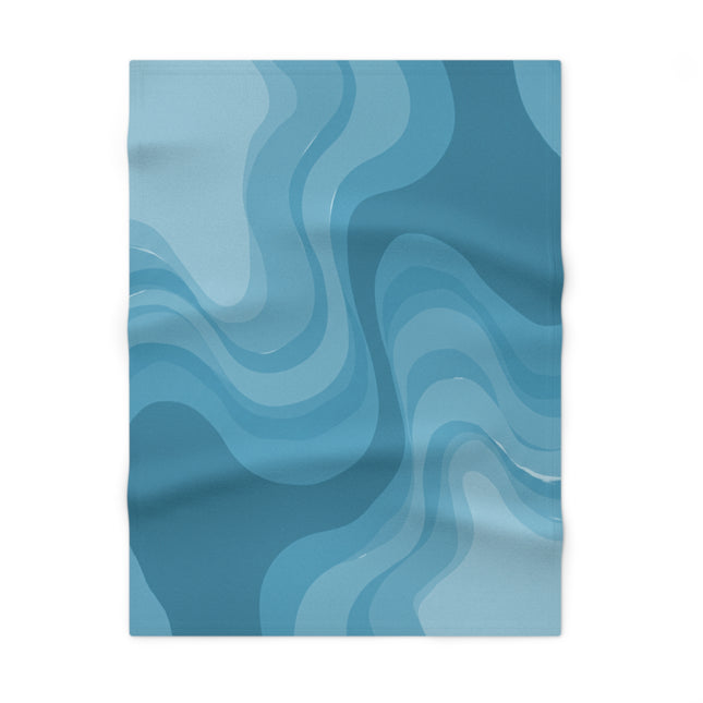 Sky Blue Wavey Soft Fleece Baby Blanket, 30" x 40"