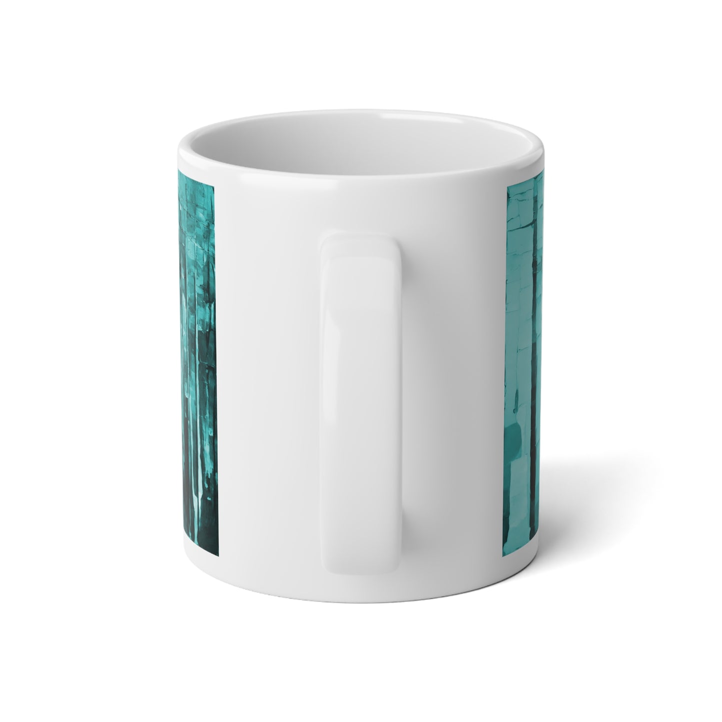 Striped Tif 20 oz White Glossy Jumbo Mug