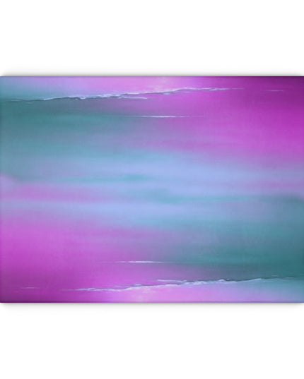 Dark Blue Green Sea Purple Fog 11" x 15" Glass Cutting Board