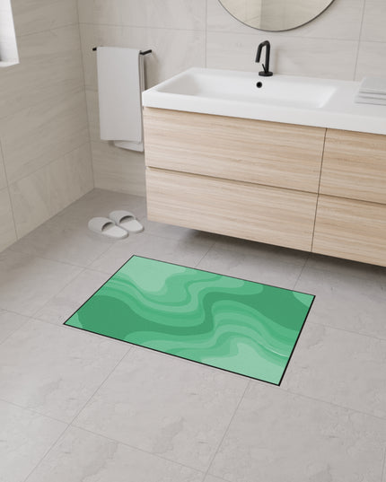 Mint Green Wavey 24" x 36" Heavy Duty Floor Mat