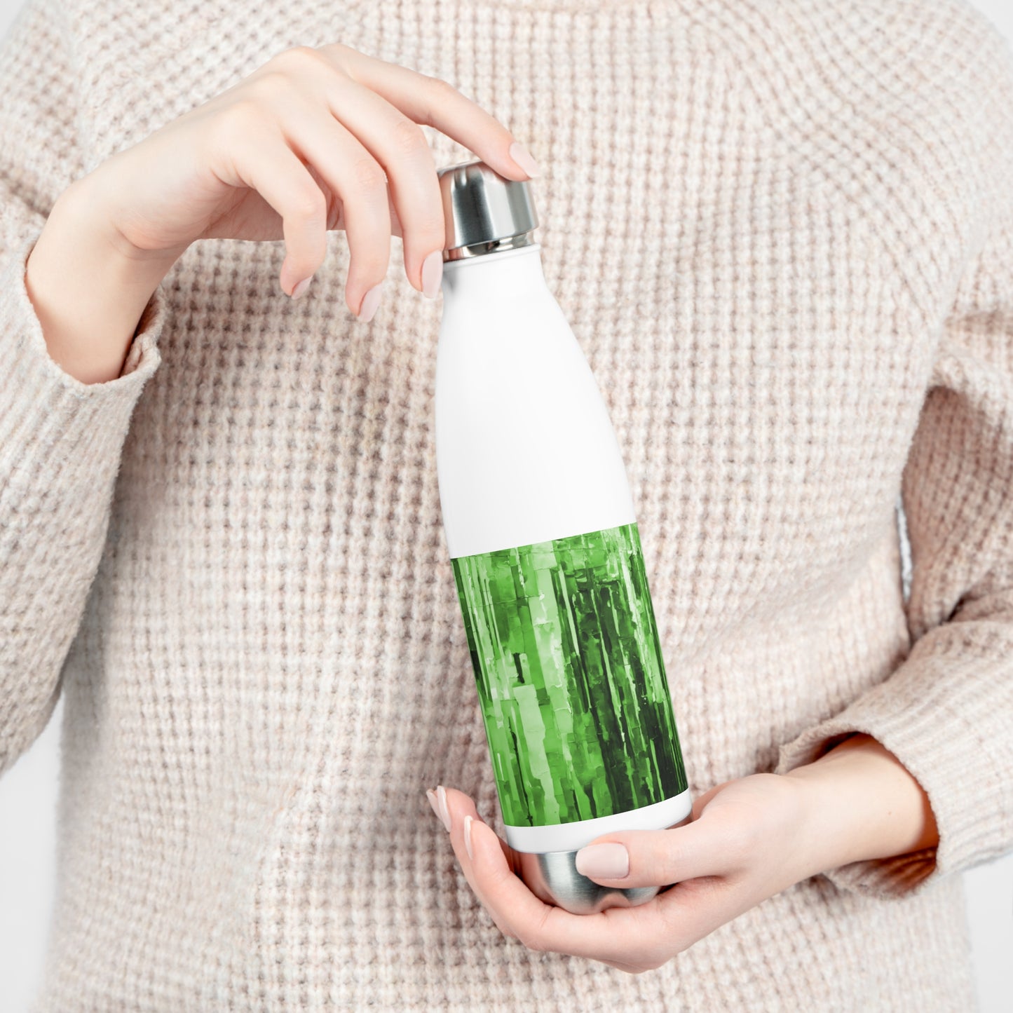 Striped Mint Pastel 20oz Insulated Water Bottle