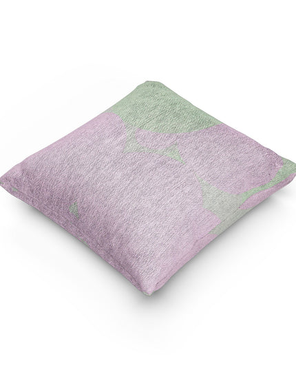 Pastel Lavender Purple and Soft Green Patches Woven Pillow, 17" x 18"