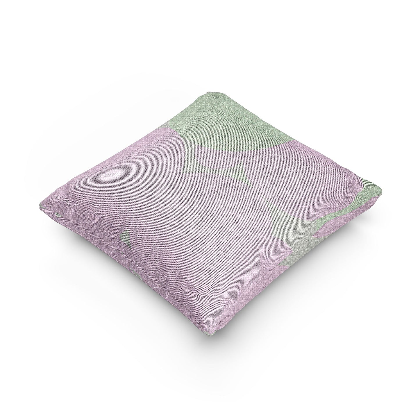 Pastel Lavender Purple and Soft Green Patches Woven Pillow, 17" x 18"