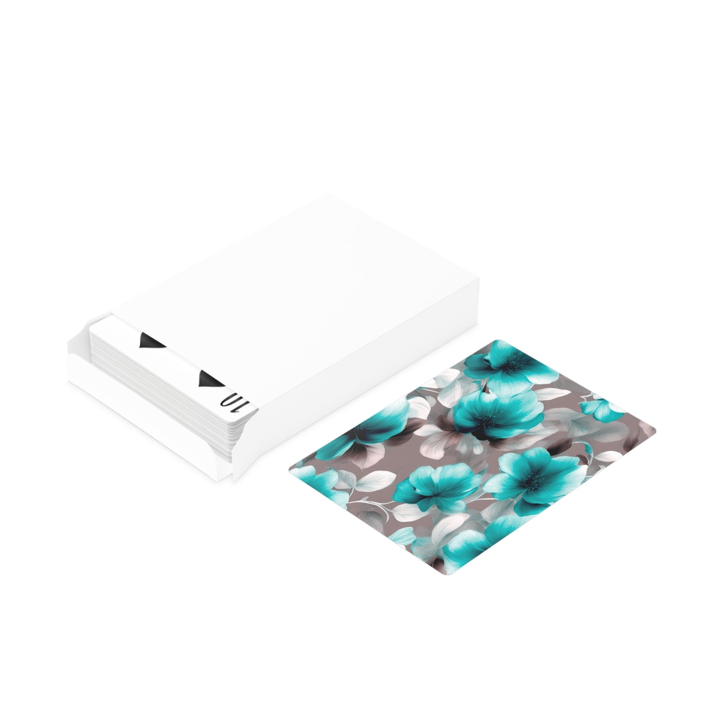 Tif Green Gray Floral Bunch Poker Cards