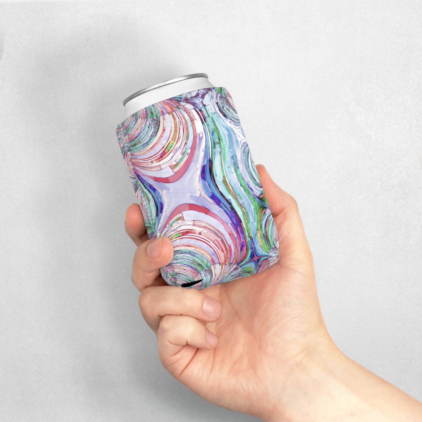 Uzi Spiral Pastels 12 oz Can Cooler Sleeve