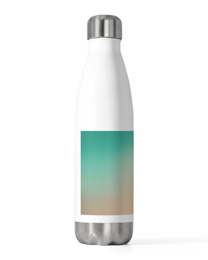 Peachy Green Fade 20oz Insulated White Water Bottle