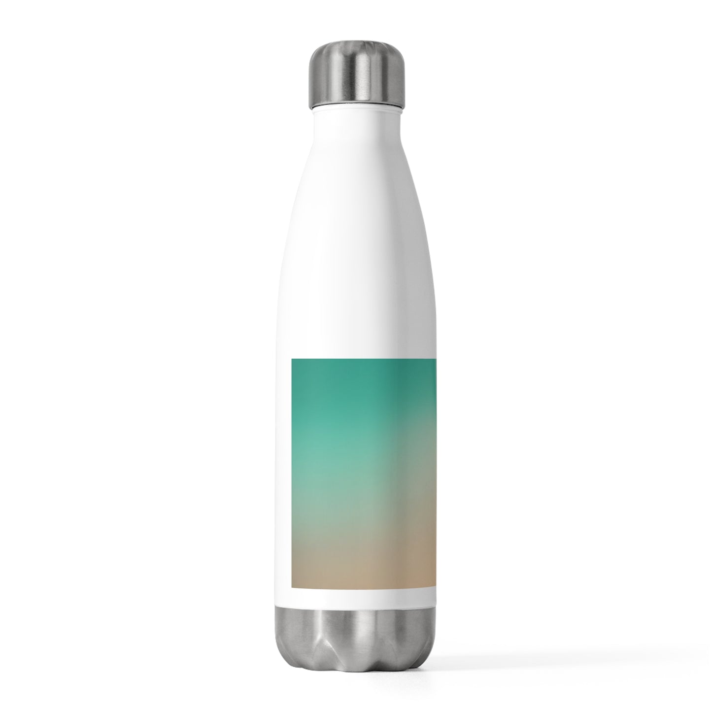 Peachy Green Fade 20oz Insulated White Water Bottle