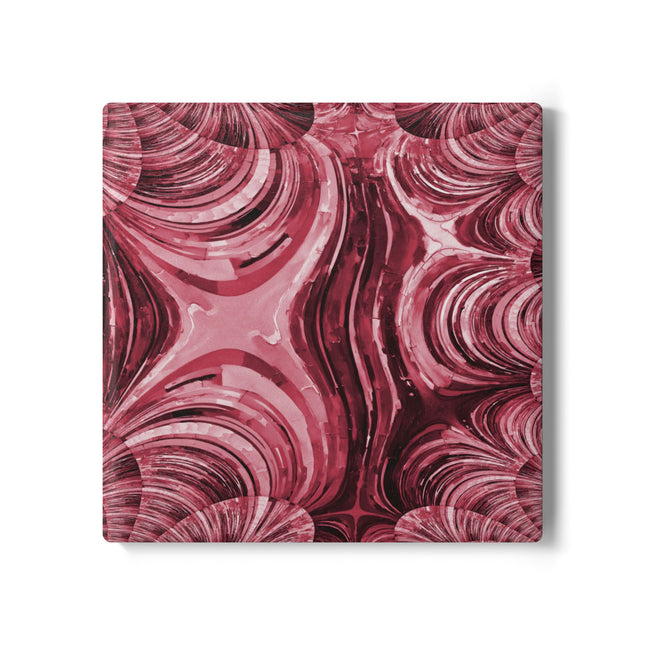 Uzi Spiral Ruby 4" x 4" Square Ceramic Coaster