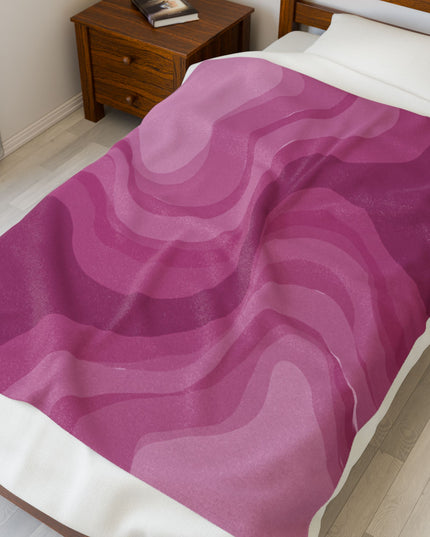 Pinky Mauve Wavey Velveteen Plush Blanket, 50" x 60"