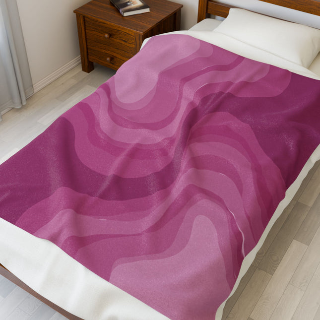Pinky Mauve Wavey Velveteen Plush Blanket, 50" x 60"