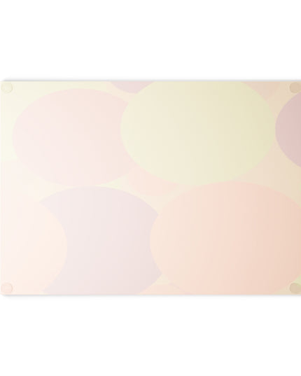 Pastel Hot Peach Patches 8" x 11" Glass Cutting Board