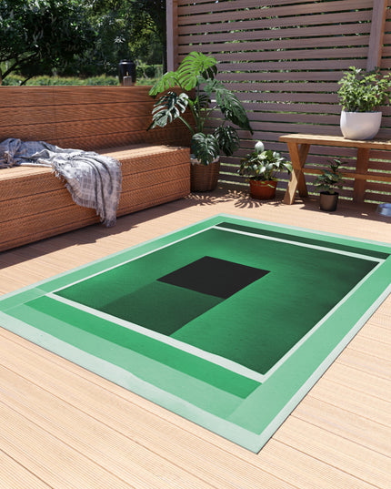 Mint Shadow Outdoor Rug, 60" x 84"