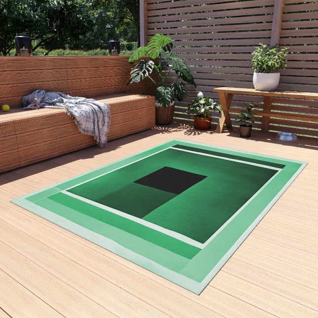 Mint Shadow Outdoor Rug, 60" x 84"