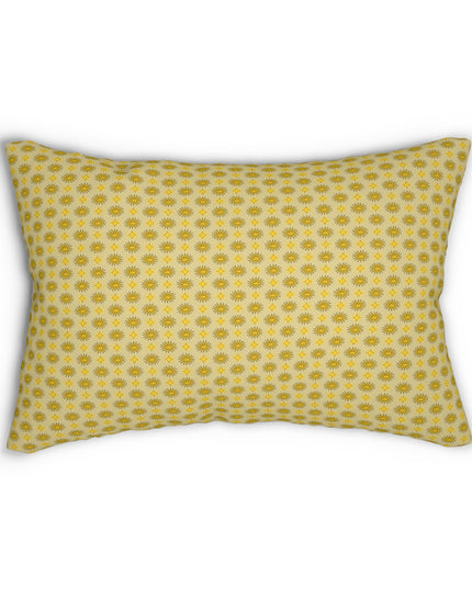 Lemongrass Star-crossed Bodies Spun Polyester Lumbar Pillow, 20" x 14"