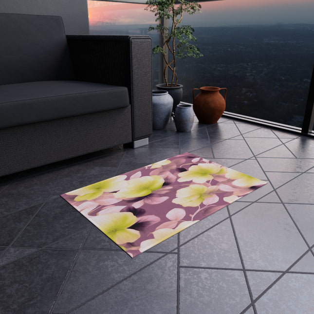 Lemon Blossom Floral Bunch Outdoor Rug, 24" x 36"