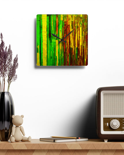 Striped Beta Acrylic Wall Clock, Round or Square, 10.75" x 10.75"