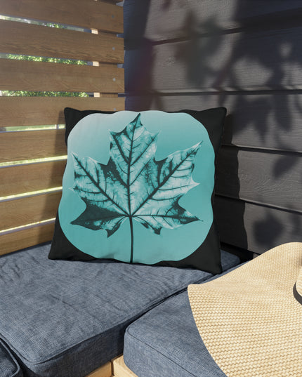 Tif Green Maple Leaf 16" x 16" Outdoor Pillow