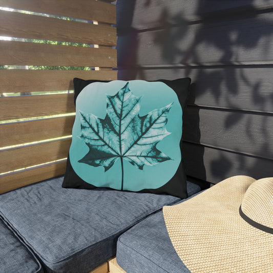 Tif Green Maple Leaf 16" x 16" Outdoor Pillow