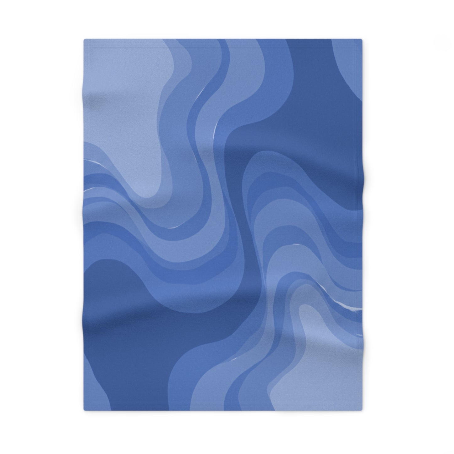 Deep Blue Wavey Soft Fleece Baby Blanket, 30" x 40"