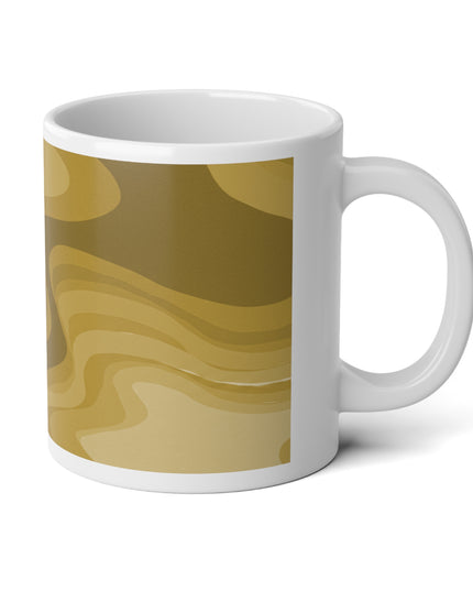Brown Wavey 20 oz White Glossy Jumbo Mug