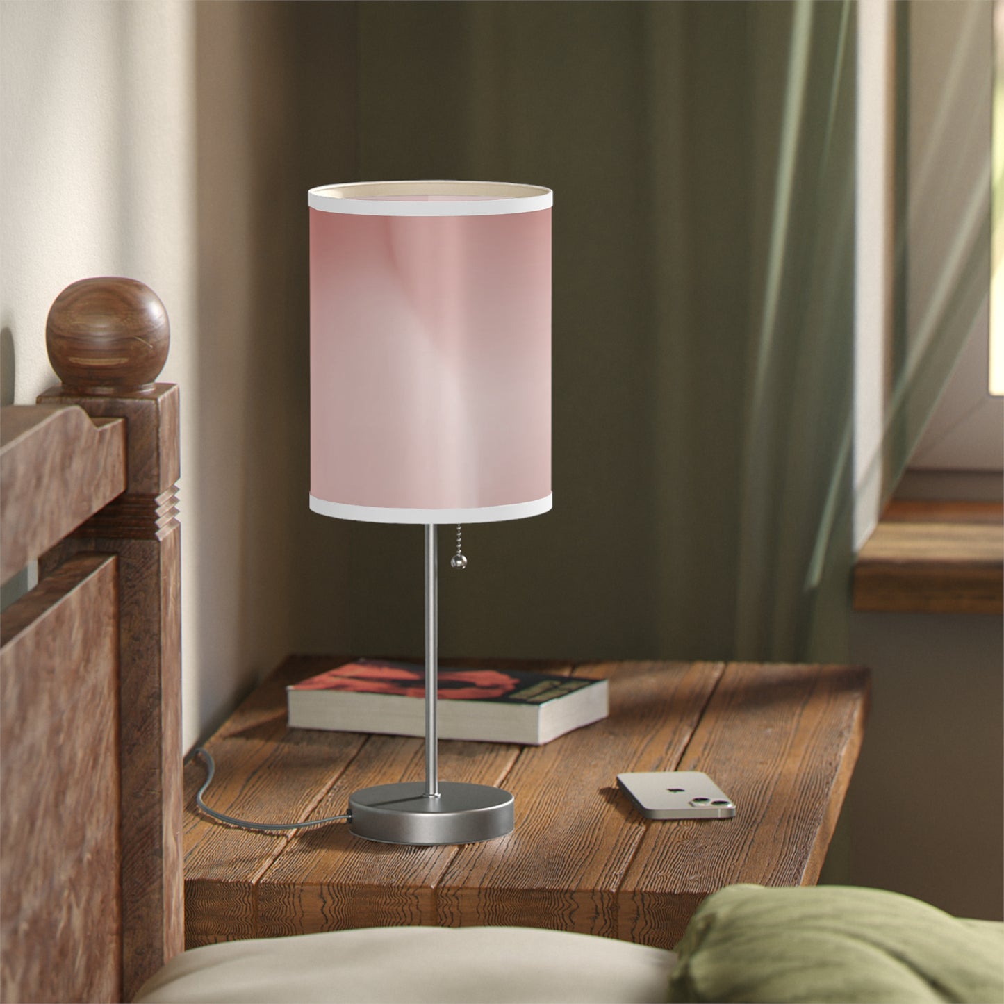 Rose Red Fade Table Lamp on a White or Silver Stand, US|CA plug