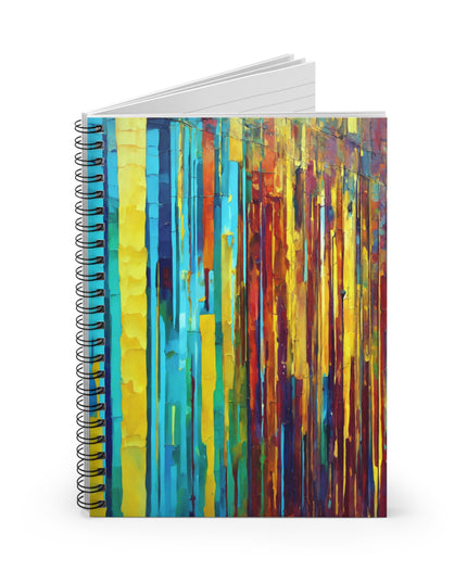 Striped Alpha Spiral Notebook - Ruled Line, 6" x 8", 118 pages
