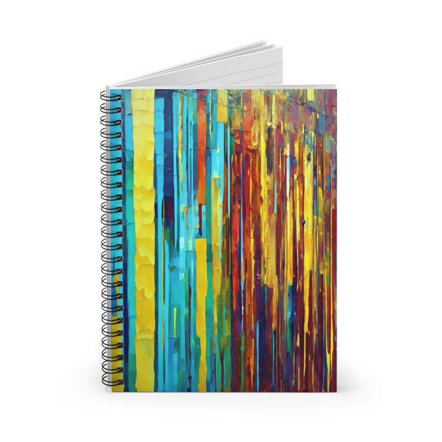 Striped Alpha Spiral Notebook - Ruled Line, 6" x 8", 118 pages