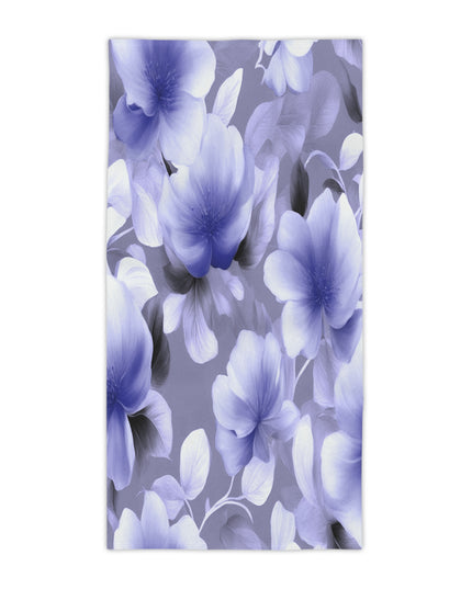 Indigo Blossom Floral Bunch Beach Towel, 30" x 60"
