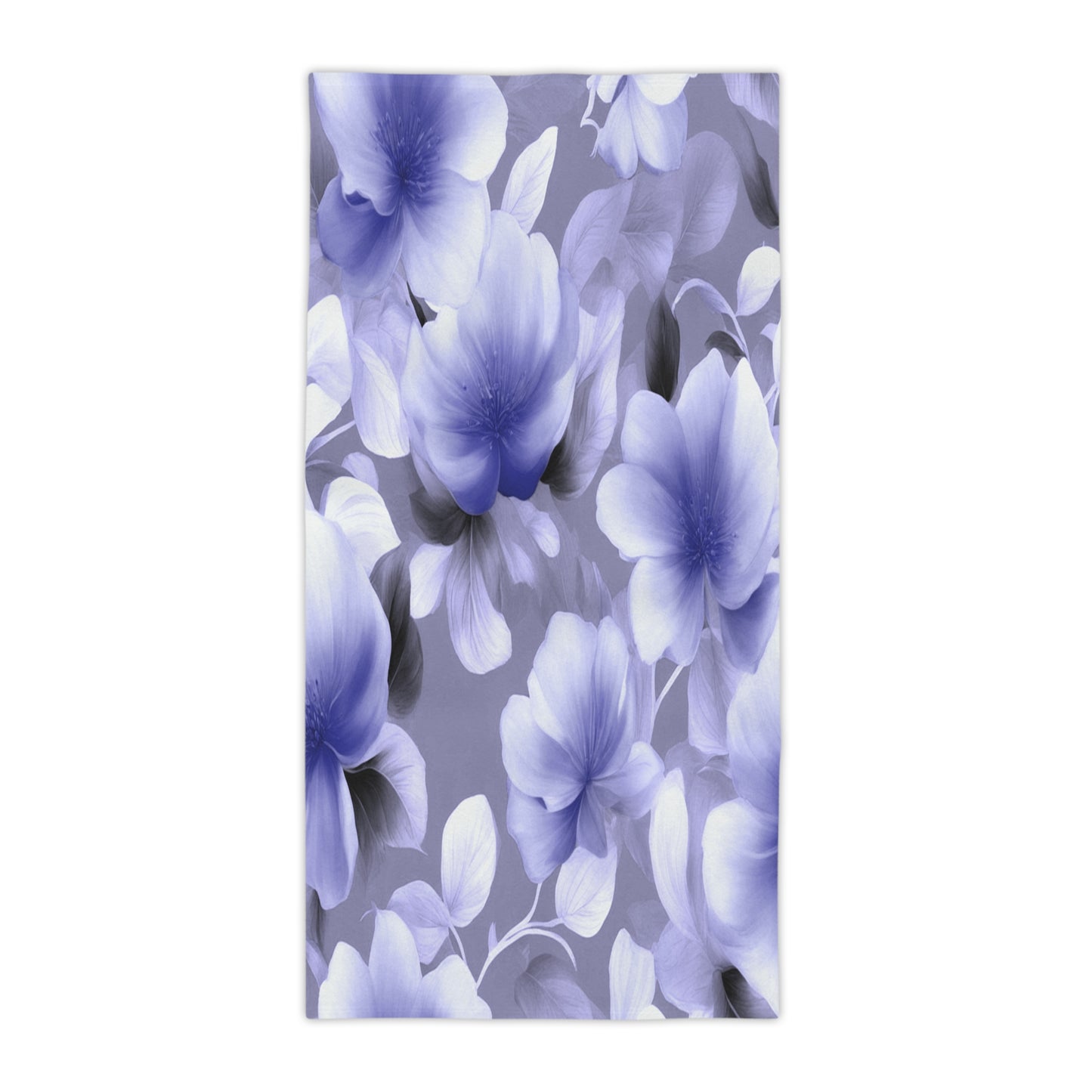Indigo Blossom Floral Bunch Beach Towel, 30" x 60"