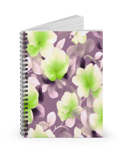 Lime Lavender Floral Bunch Spiral Notebook - Ruled Line, 6" x 8", 118 pages
