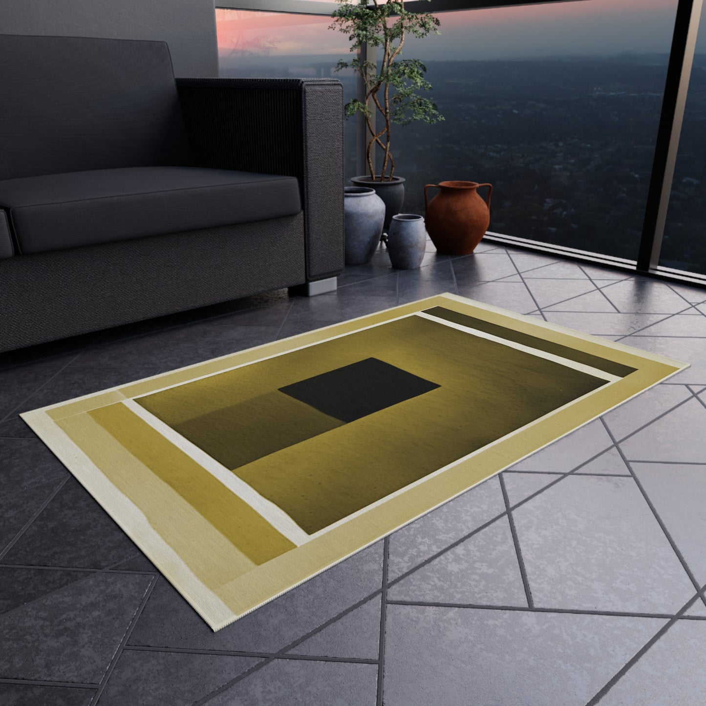 Tan Shadow 36" x 60" Outdoor Rug