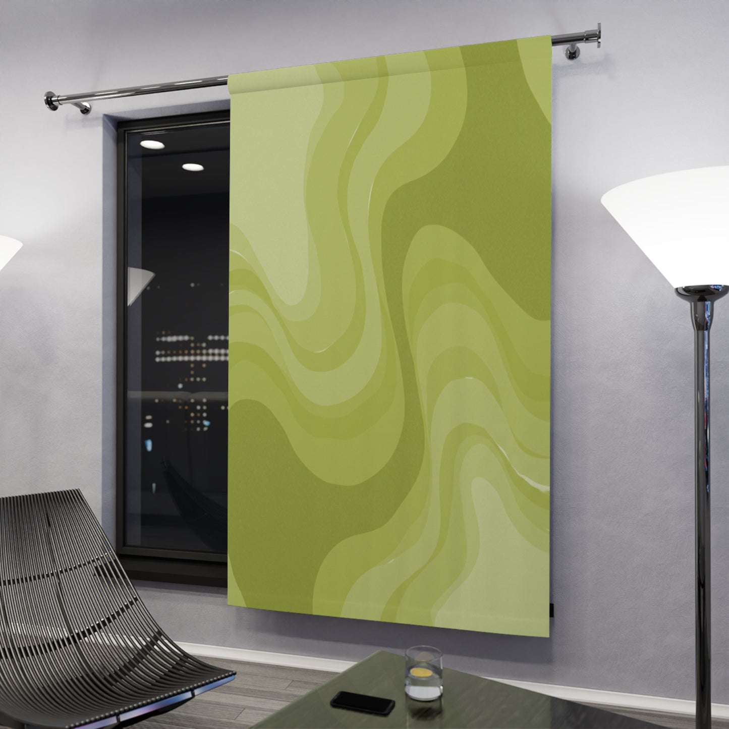 Lemon Wavey Window Curtain, 50" x  84", blackout