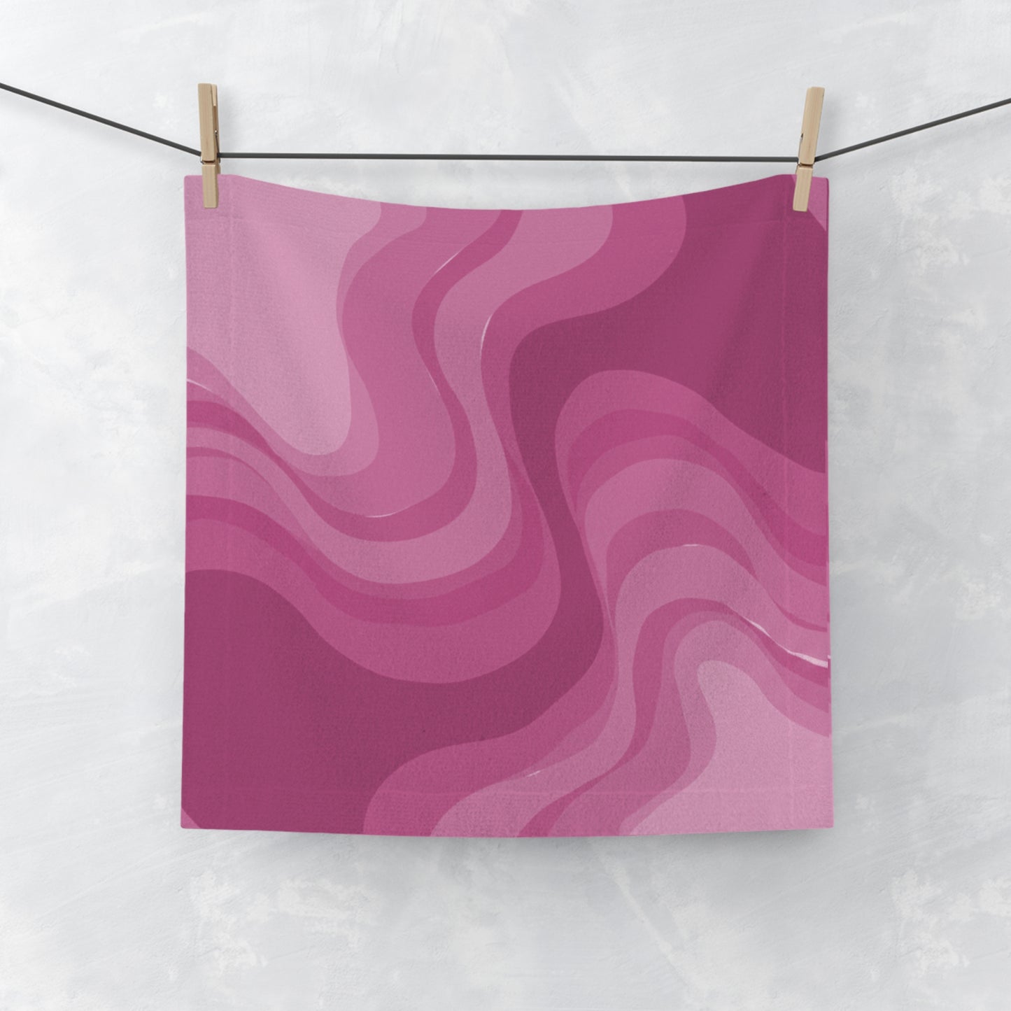 Pinky Mauve Wavey 13" x 13" Face Towel