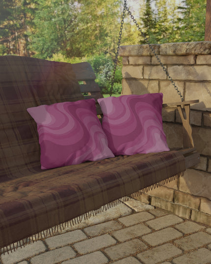 Pinky Mauve Wavey 16" x 16" Outdoor Pillow