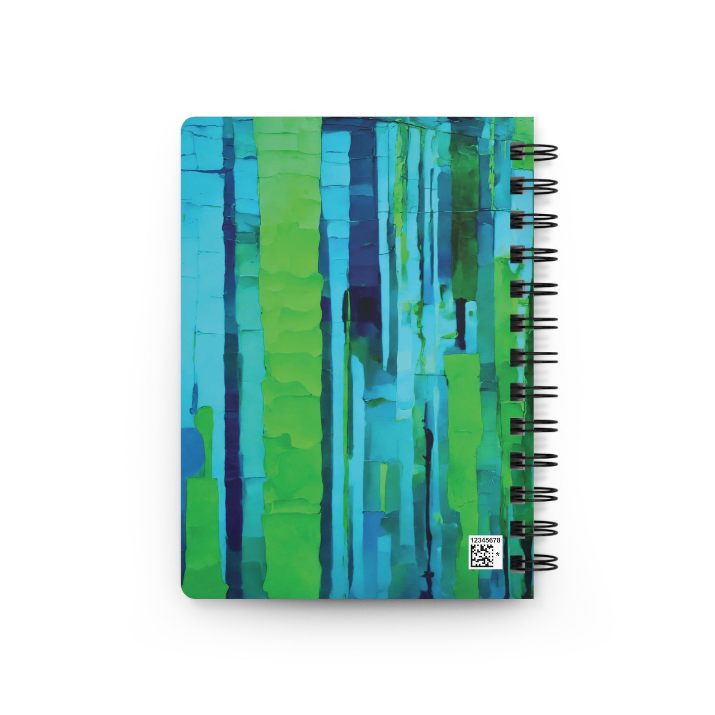 Striped Blue Green Spiral Bound Journal, 5" x 7" 150 pages