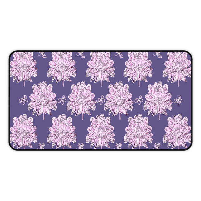 Magenta Floral Butterflies 12" x 22" Desk Mat