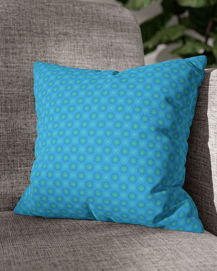 Light Blue Star-crossed Bodies Spun Polyester Square Pillowcase, 14" x 14"