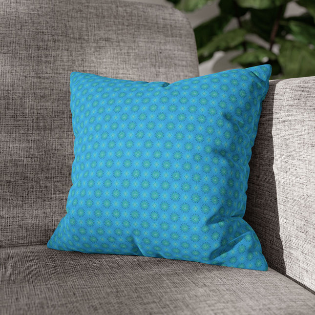 Light Blue Star-crossed Bodies Spun Polyester Square Pillowcase, 14" x 14"